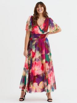 Scarlett & Jo Isabelle Garden Rose Angel Sleeve Maxi Dress, Garden Rose