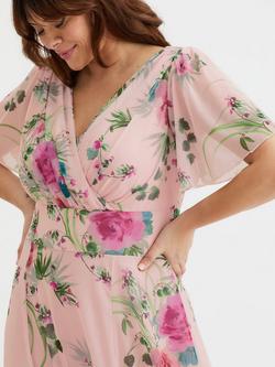 Scarlett & Jo Isabelle Floral Float Sleeve Maxi Dress - view 2, Pink