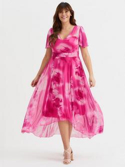 Scarlett & Jo Tilly Floral High Low Dress, Fuchsia, Fuchsia