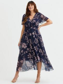 Scarlett & Jo Tilly Floral High Low Dress, Indigo, Indigo