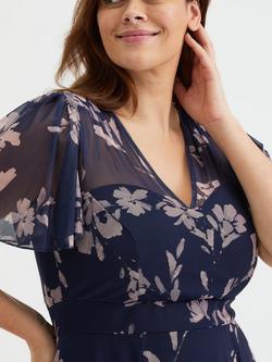 Scarlett & Jo Tilly Floral High Low Dress, Indigo - view 2, Indigo