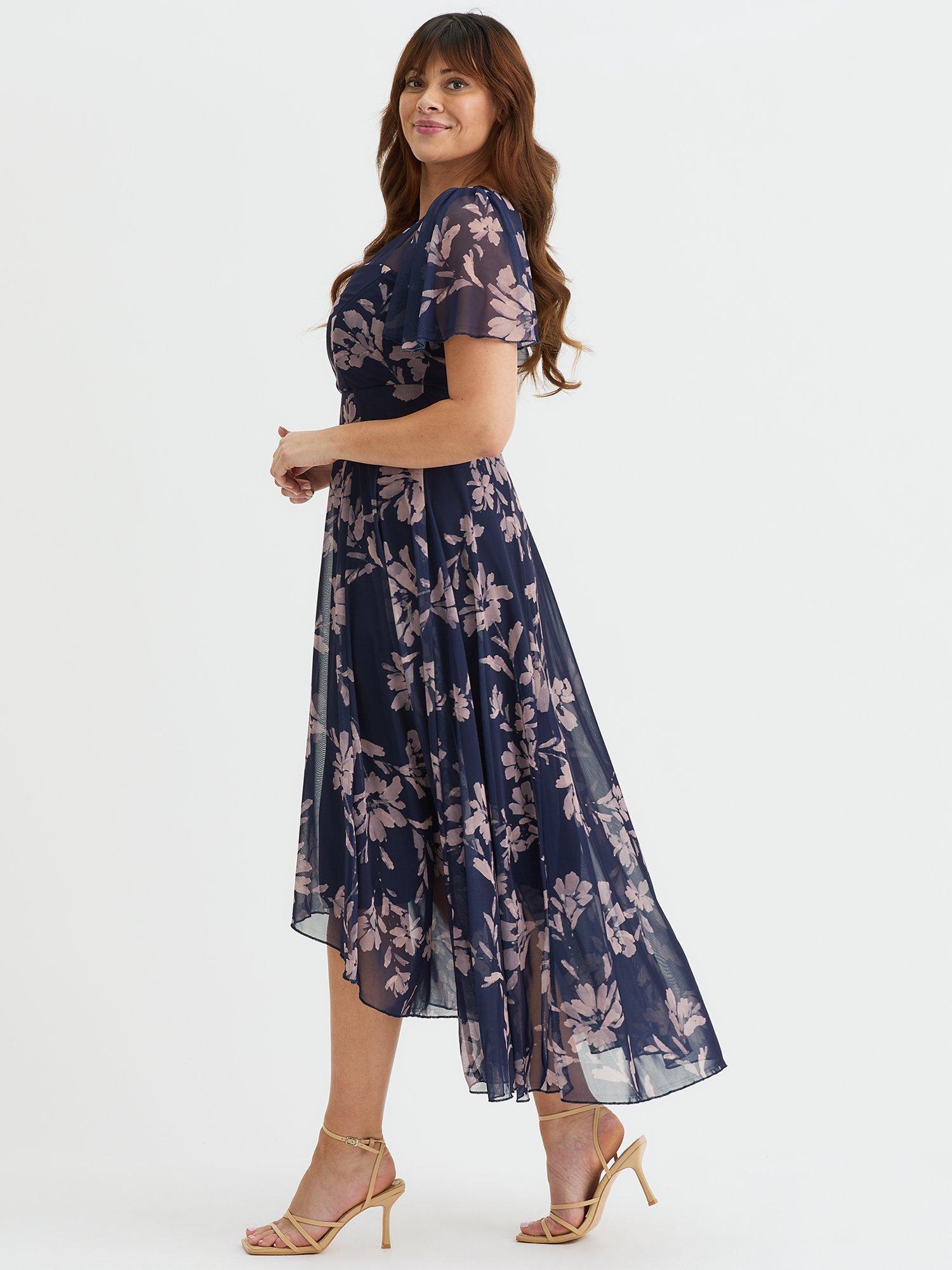 Product image 3 of 4, which shows Scarlett & Jo Tilly Floral High Low Dress, Indigo, 12