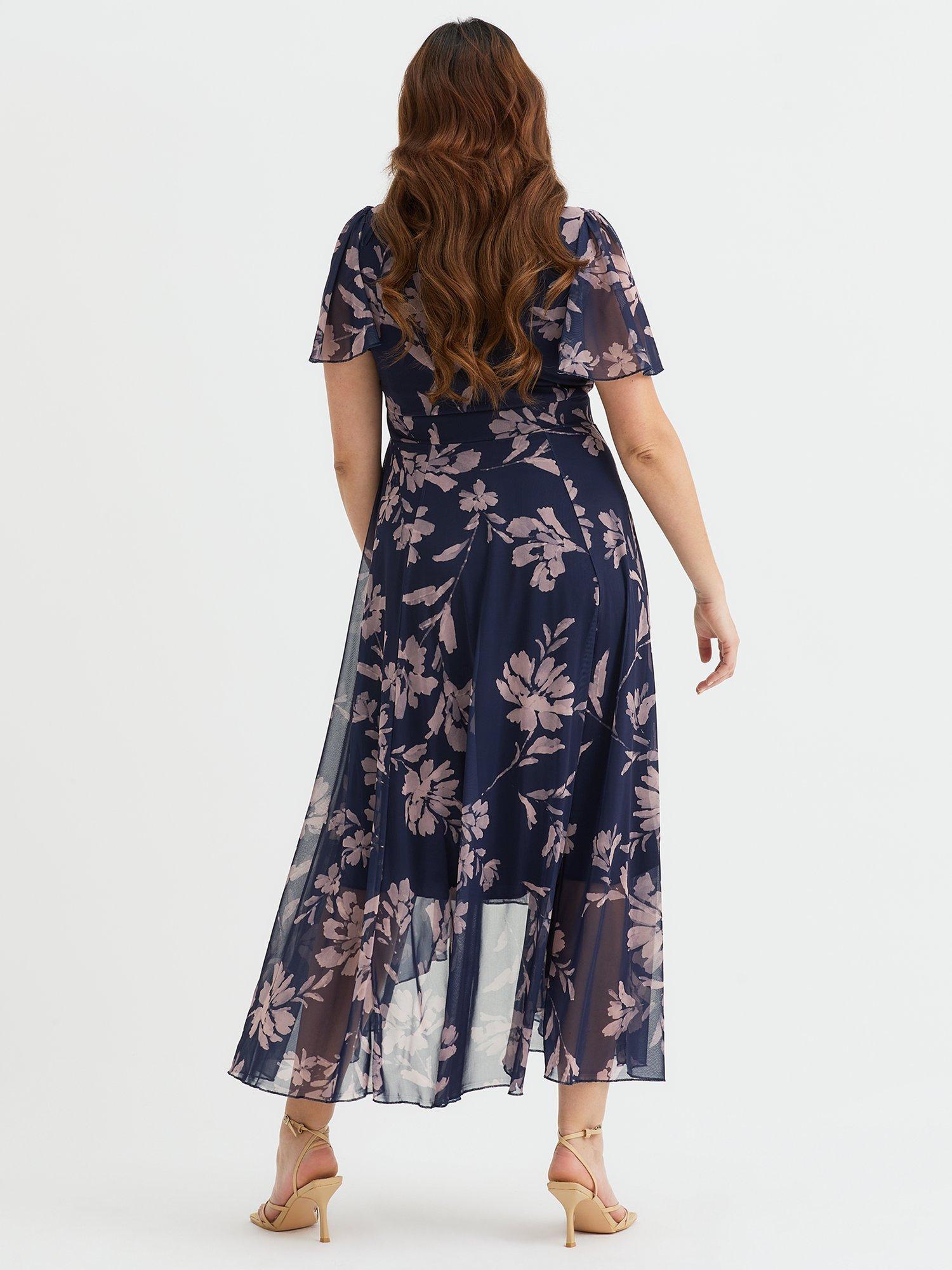 Product image 4 of 4, which shows Scarlett & Jo Tilly Floral High Low Dress, Indigo, 12
