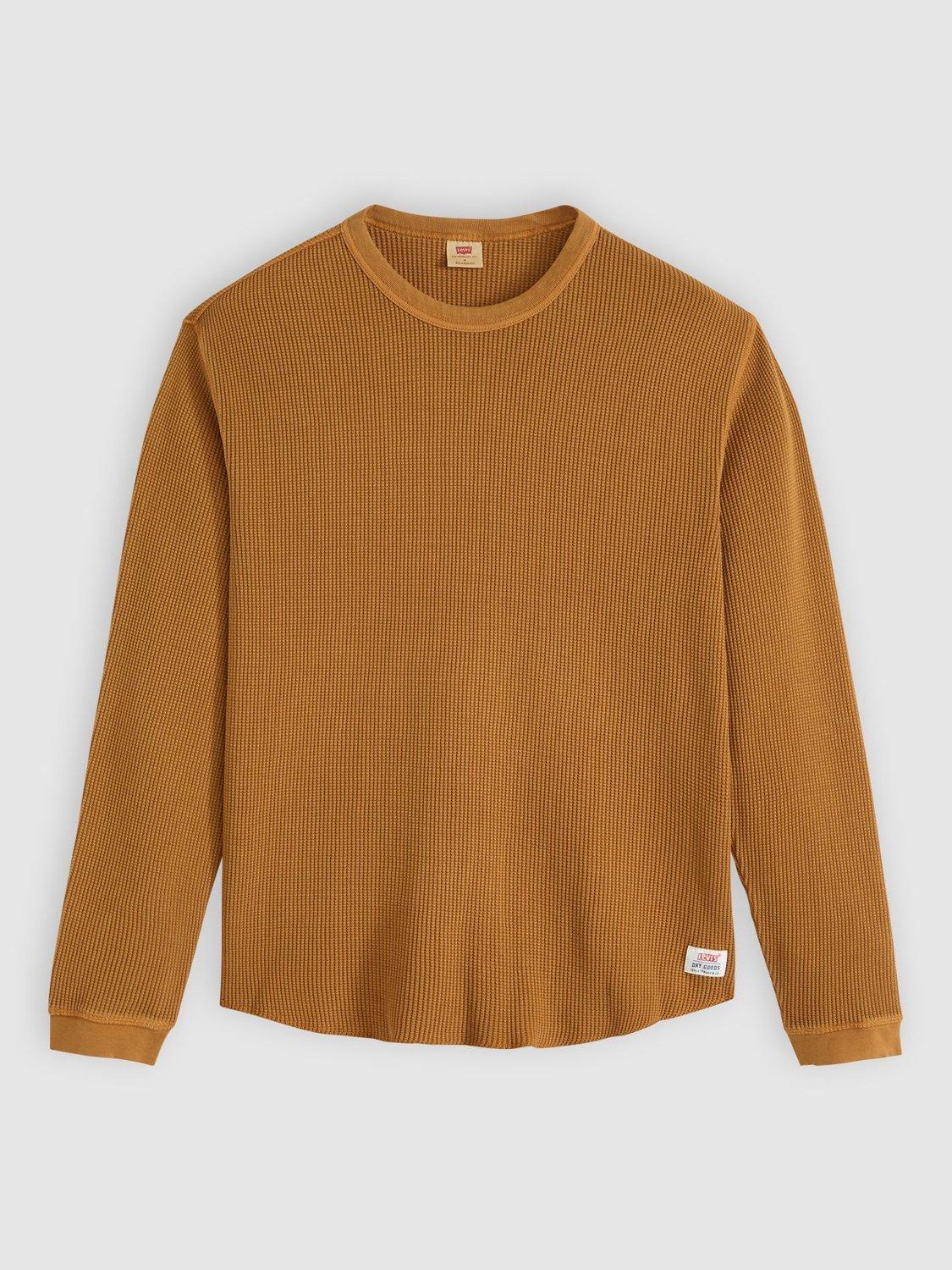 Product image 3 of 3, which shows Levi's Cotton Long Sleeve Crew Neck T-Shirt, Golden Brown, XL