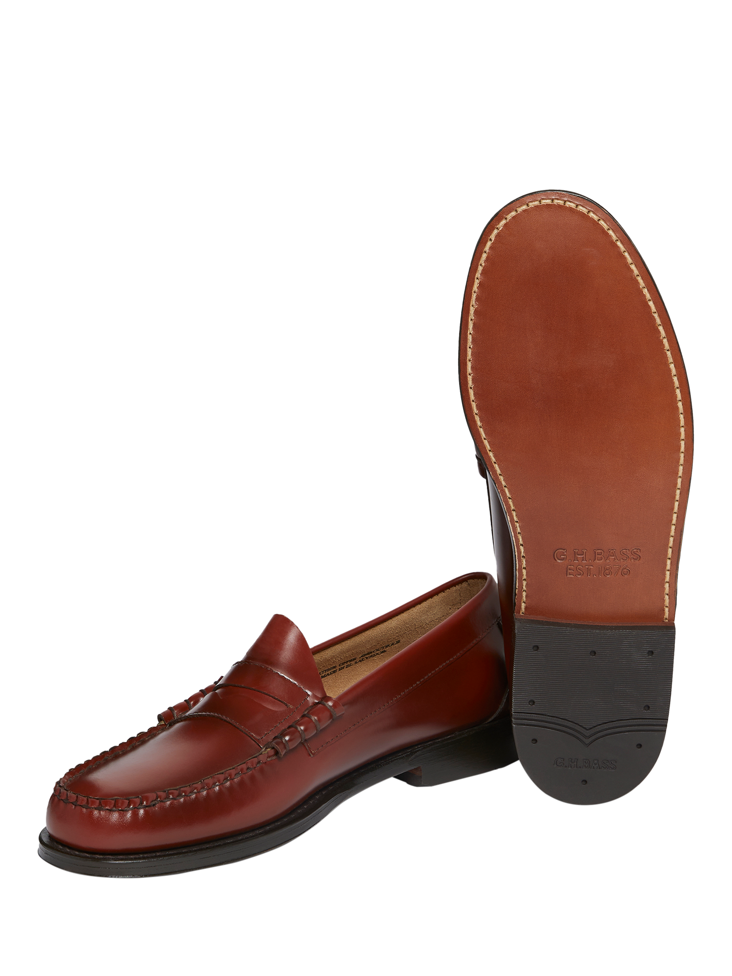 Product image 5 of 6, which shows G.H.BASS Larson Leather Penny Loafers, Smoke Paprika, 7