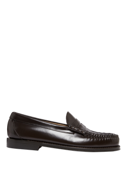 G.H.BASS Larson Weave Leather Loafers, Chocolate Lthr, Chocolate Lthr