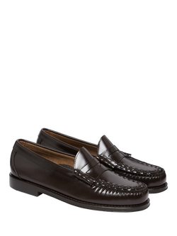 G.H.BASS Larson Weave Leather Loafers, Chocolate Lthr - view 2, Chocolate Lthr