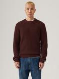 Levi's Presidio Textured Wool Blend Crew Neck Jumper, Hot Chocolate