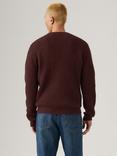 Levi's Presidio Textured Wool Blend Crew Neck Jumper, Hot Chocolate