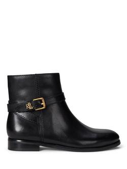 Lauren Ralph Lauren Brooke Leather Ankle Boots, Black