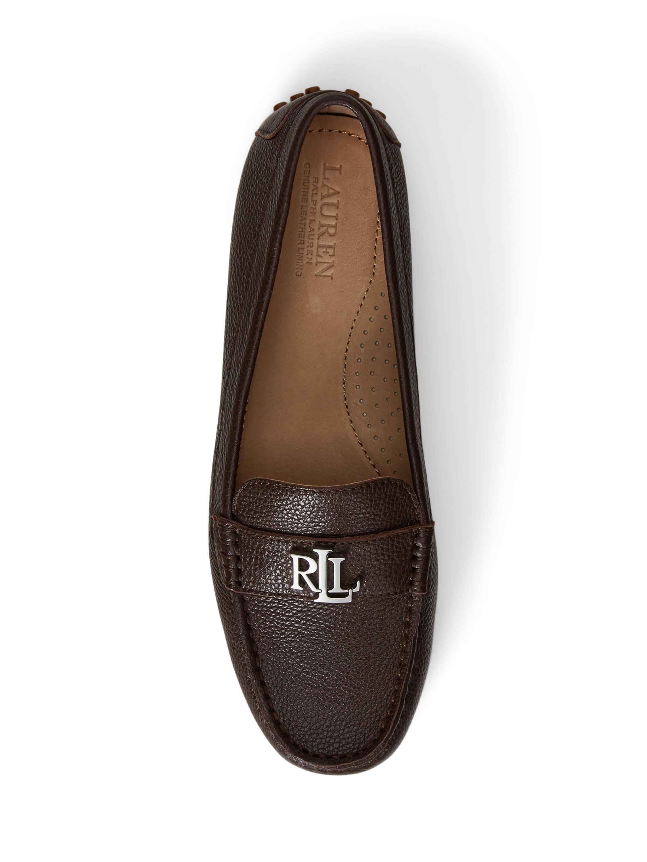 Product image 3 of 4, which shows Lauren Ralph Lauren Barnsbury Leather Driving Shoes, Dark Brown, 3