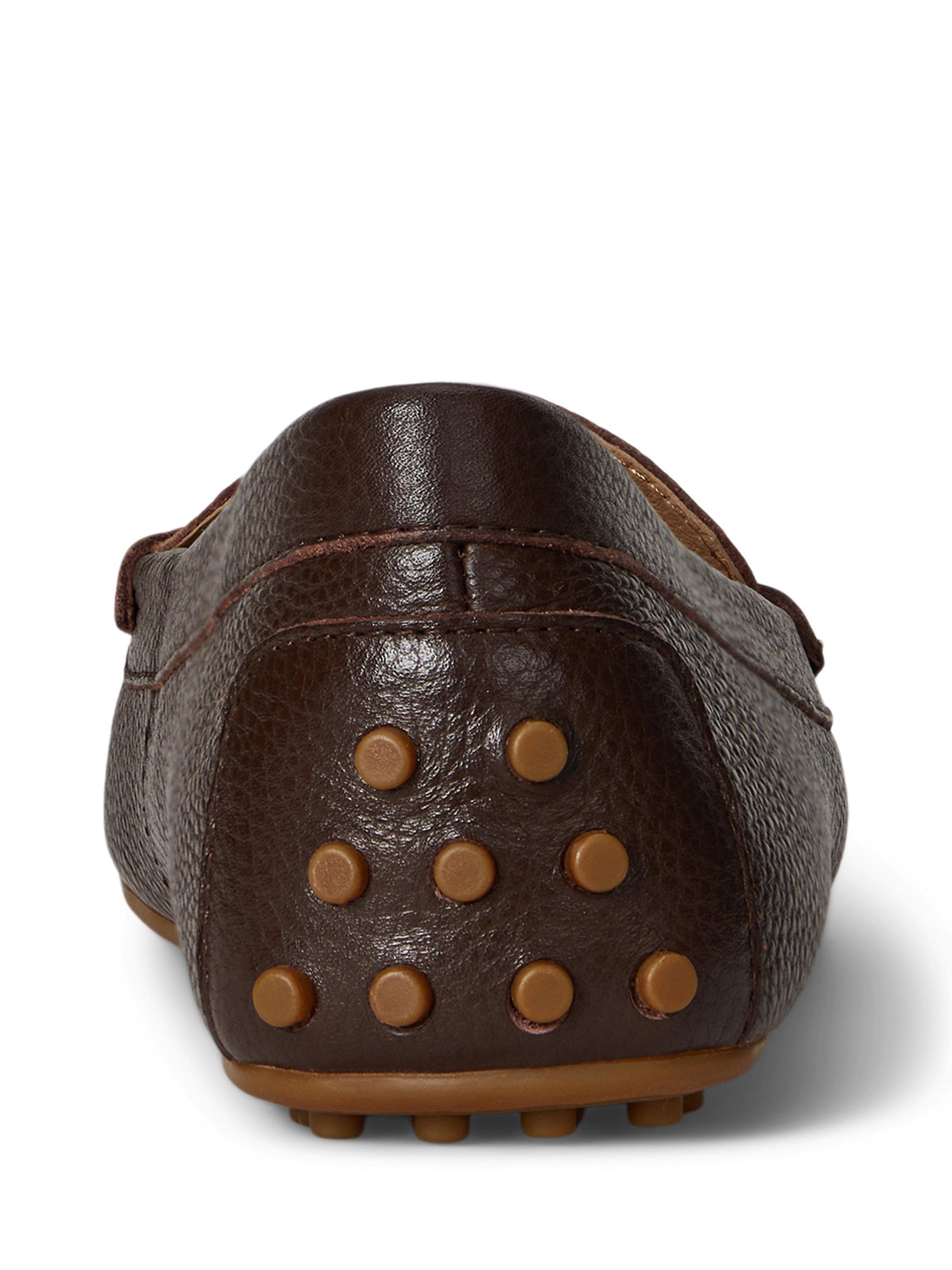 Product image 4 of 4, which shows Lauren Ralph Lauren Barnsbury Leather Driving Shoes, Dark Brown, 3