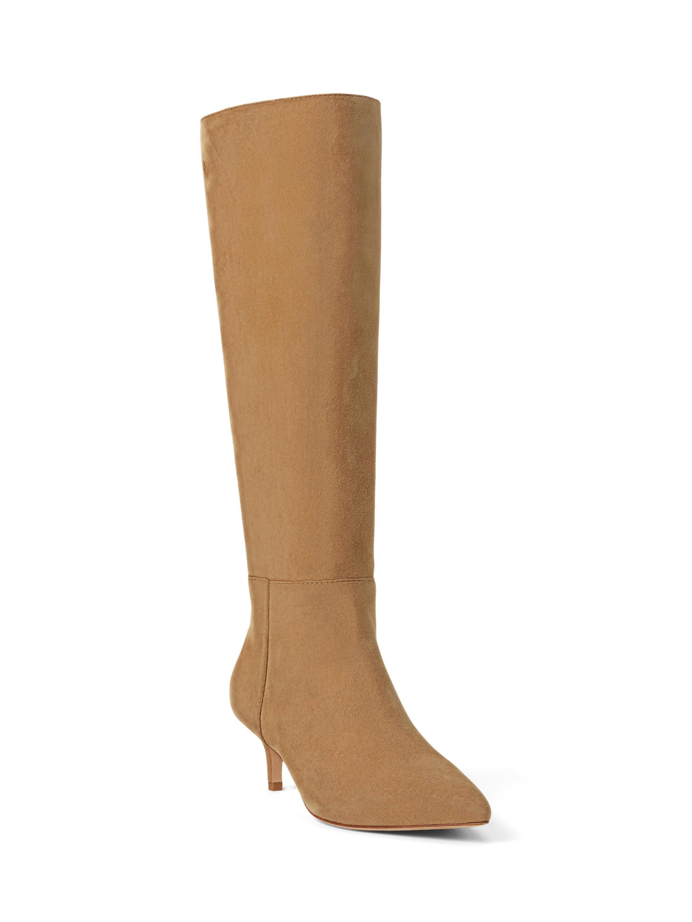 Product image 2 of 3, which shows Lauren Ralph Lauren McKay Suede Knee High Boots, Camel, 3