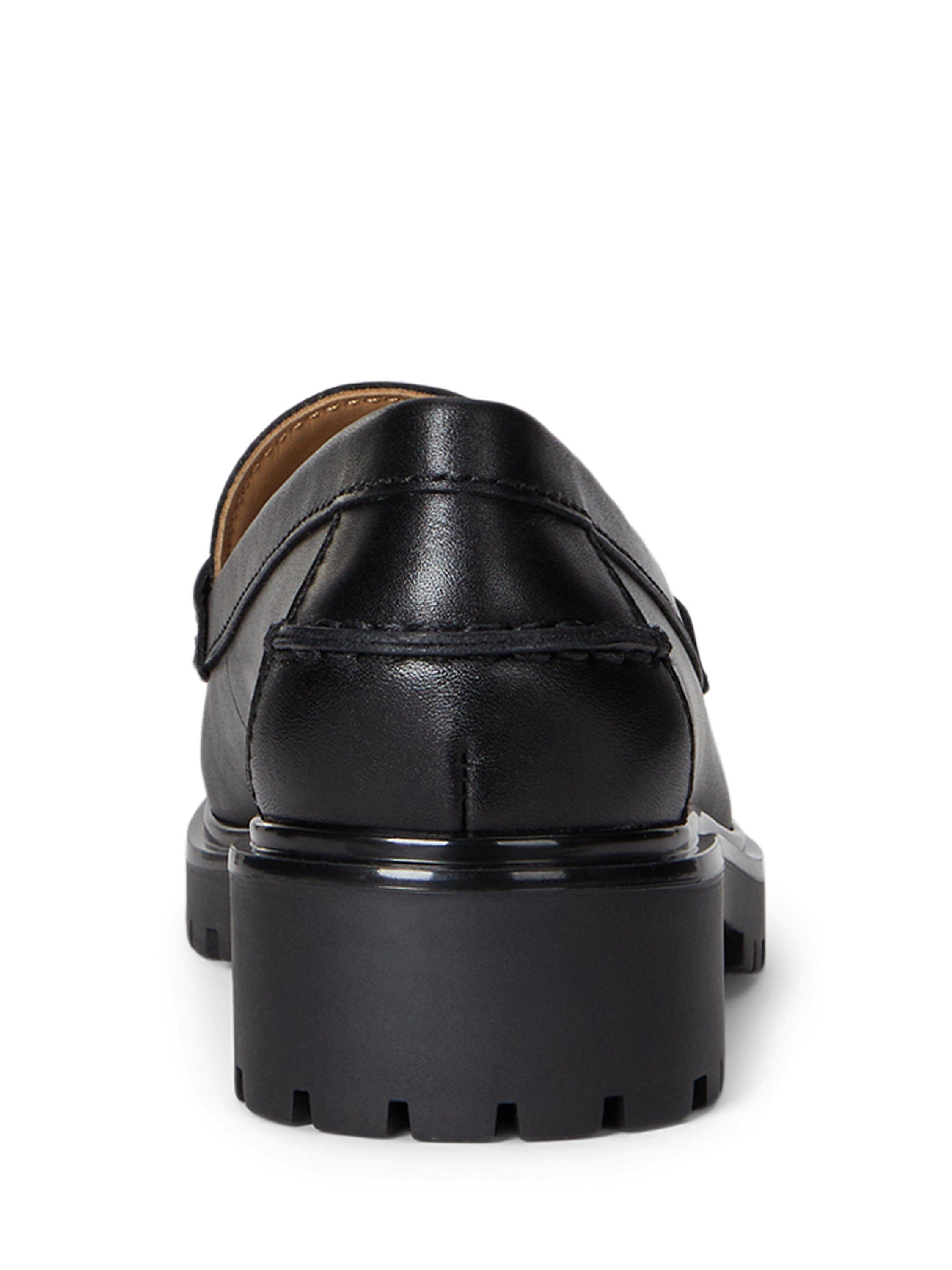 Product image 4 of 4, which shows Lauren Ralph Lauren Marli Leather Loafers, Black, 3