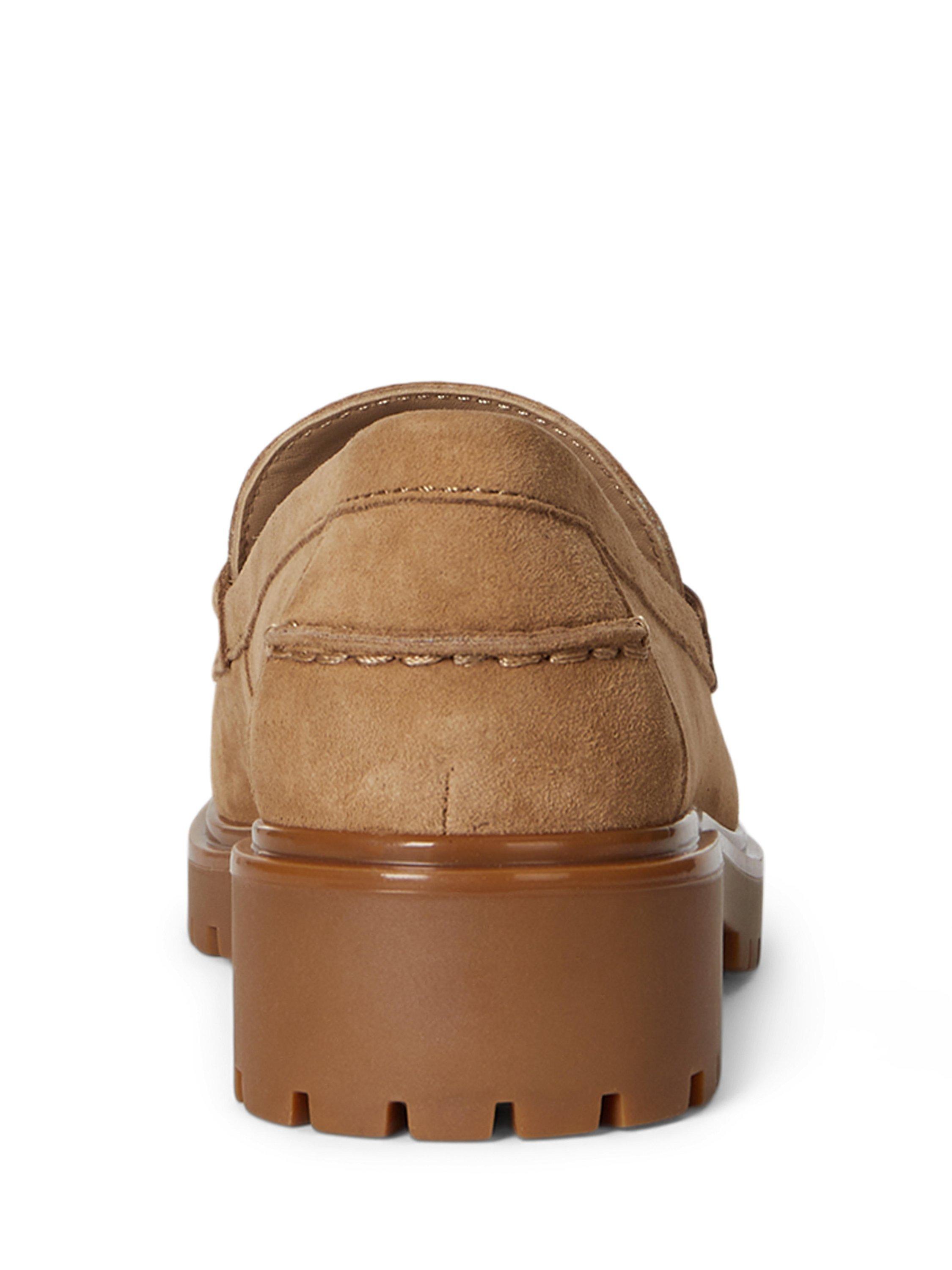 Product image 4 of 4, which shows Lauren Ralph Lauren Marli Suede Loafers, Camel, 3