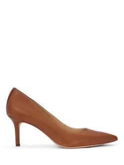 Lauren Ralph Lauren Lanette Leather Pointed Toe Stiletto Court Shoes, Tan