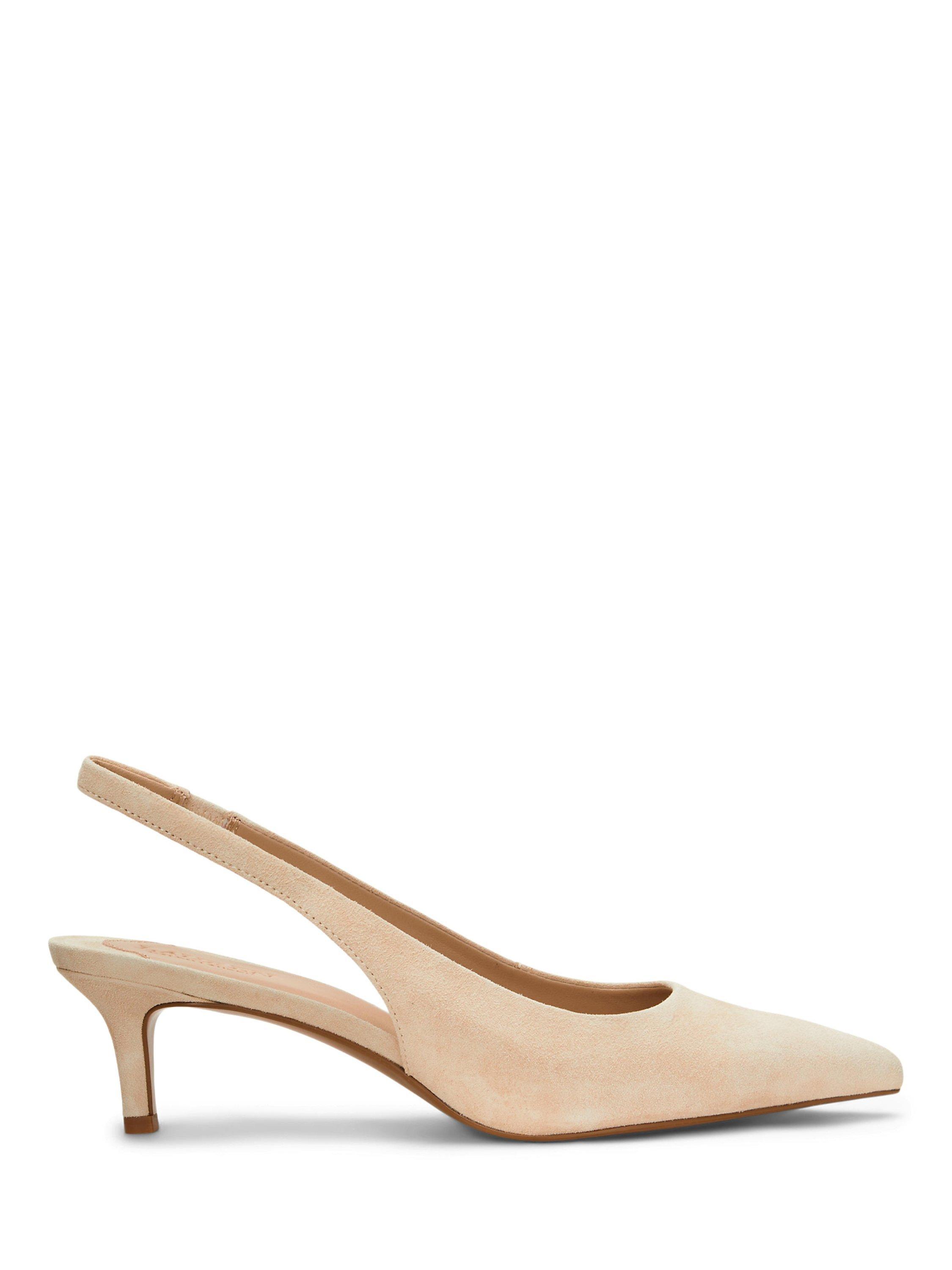 Product image 1 of 4, which shows Lauren Ralph Lauren Lolah Suede Slingback Court Shoes, Sand, 3
