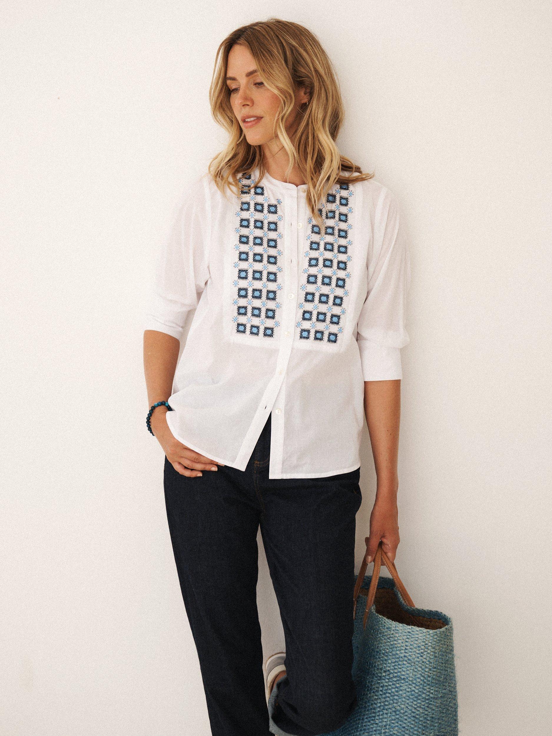 Product image 1 of 6, which shows NRBY X BOYD Lisbon Cotton Shirt, White, XS