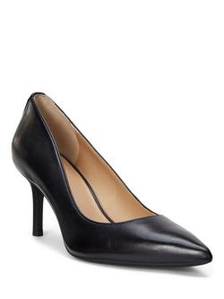 Lauren Ralph Lauren Lanette Leather Pointed Toe Stiletto Court Shoes - view 2, Black