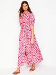 Boden Alexa Cotton Abstract Floral Maxi Shirt Dress, Botanic Blush