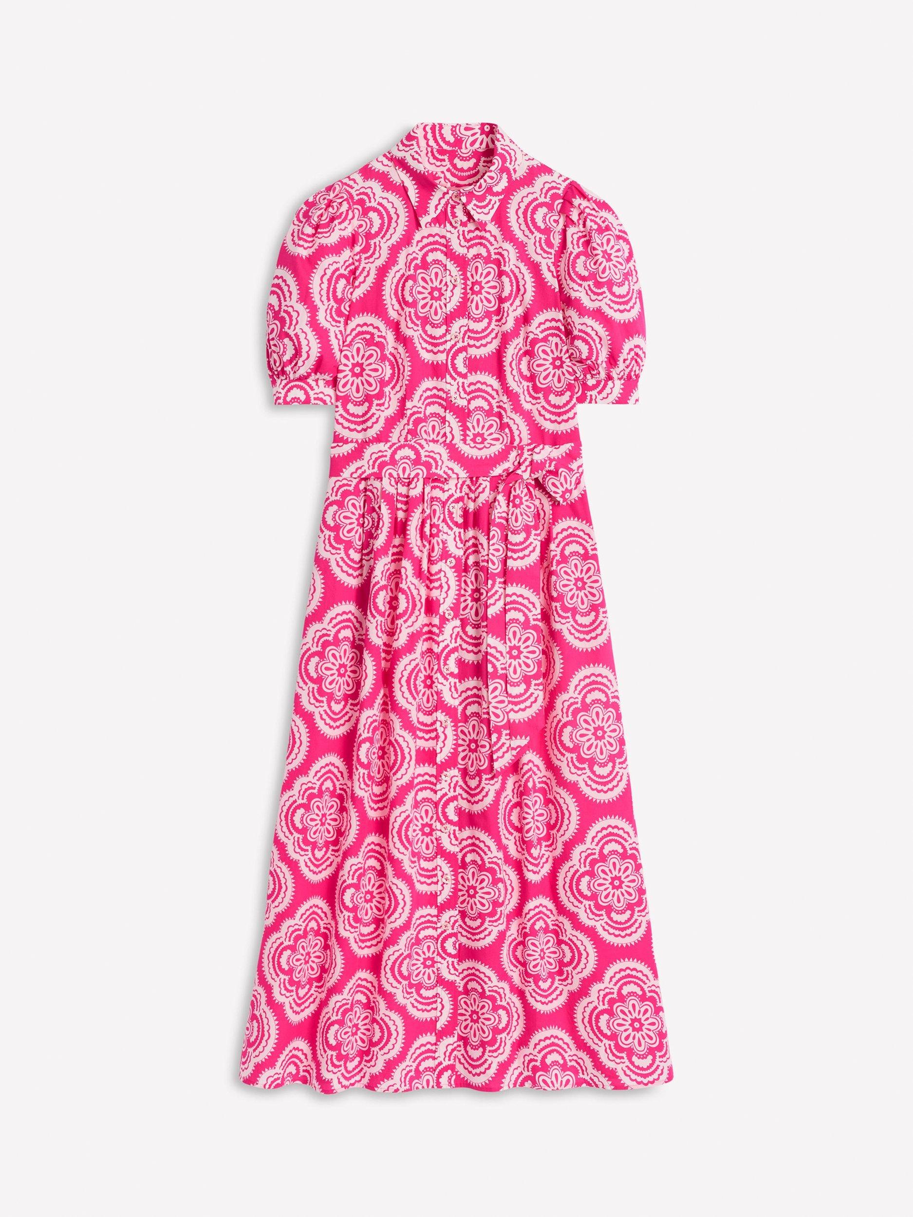Product image 5 of 5, which shows Boden Alexa Cotton Abstract Floral Maxi Shirt Dress, Botanic Blush, 10