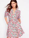 Boden Ada Cotton Short Sleeve Floral Print Dress, Ivory/Garden Vine