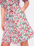 Boden Ada Cotton Short Sleeve Floral Print Dress, Ivory/Garden Vine