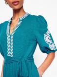 Boden Amara Cotton Embroidered Maxi Dress, Deep Sea