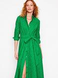 Boden Amy Cotton Broderie Anglaise Shirt Dress, Rich Emerald