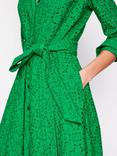 Boden Amy Cotton Broderie Anglaise Shirt Dress, Rich Emerald