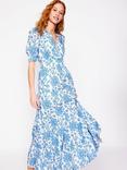 Boden Bella Cotton Puff Sleeve Floral Print Maxi Dress, Ivory/Yarrow