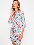 Boden Cleo Floral Tie-Waisted Linen Dress