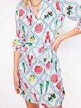 Boden Cleo Floral Tie-Waisted Linen Dress