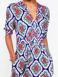 Boden Lily Floral Jersey Midi Dress, Blue/Botanic Blush