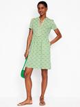 Boden Naomi Floral Short Sleeve Dress, Green/Multi