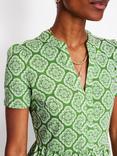 Boden Naomi Floral Short Sleeve Dress, Green/Multi