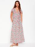Boden Nicola Floral Jersey Tea Dress, Ivory/Multi