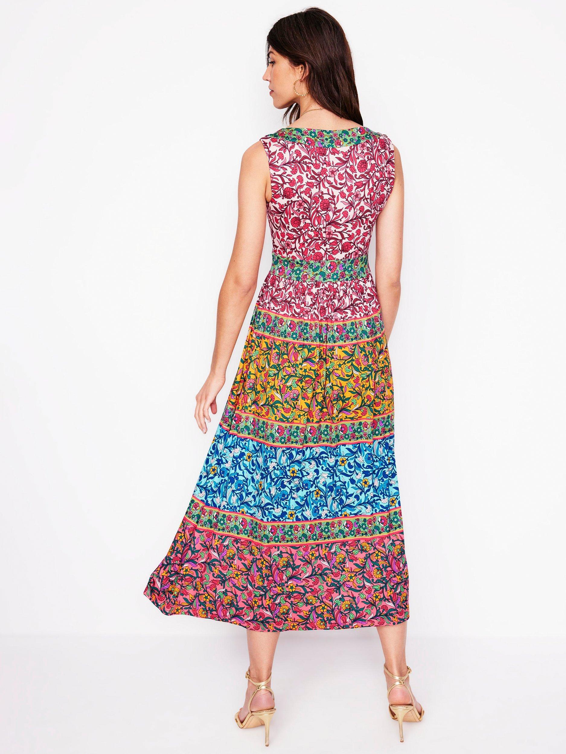 Product image 3 of 5, which shows Boden Olympia Stripe Jersey Maxi Dress, Multi, 8
