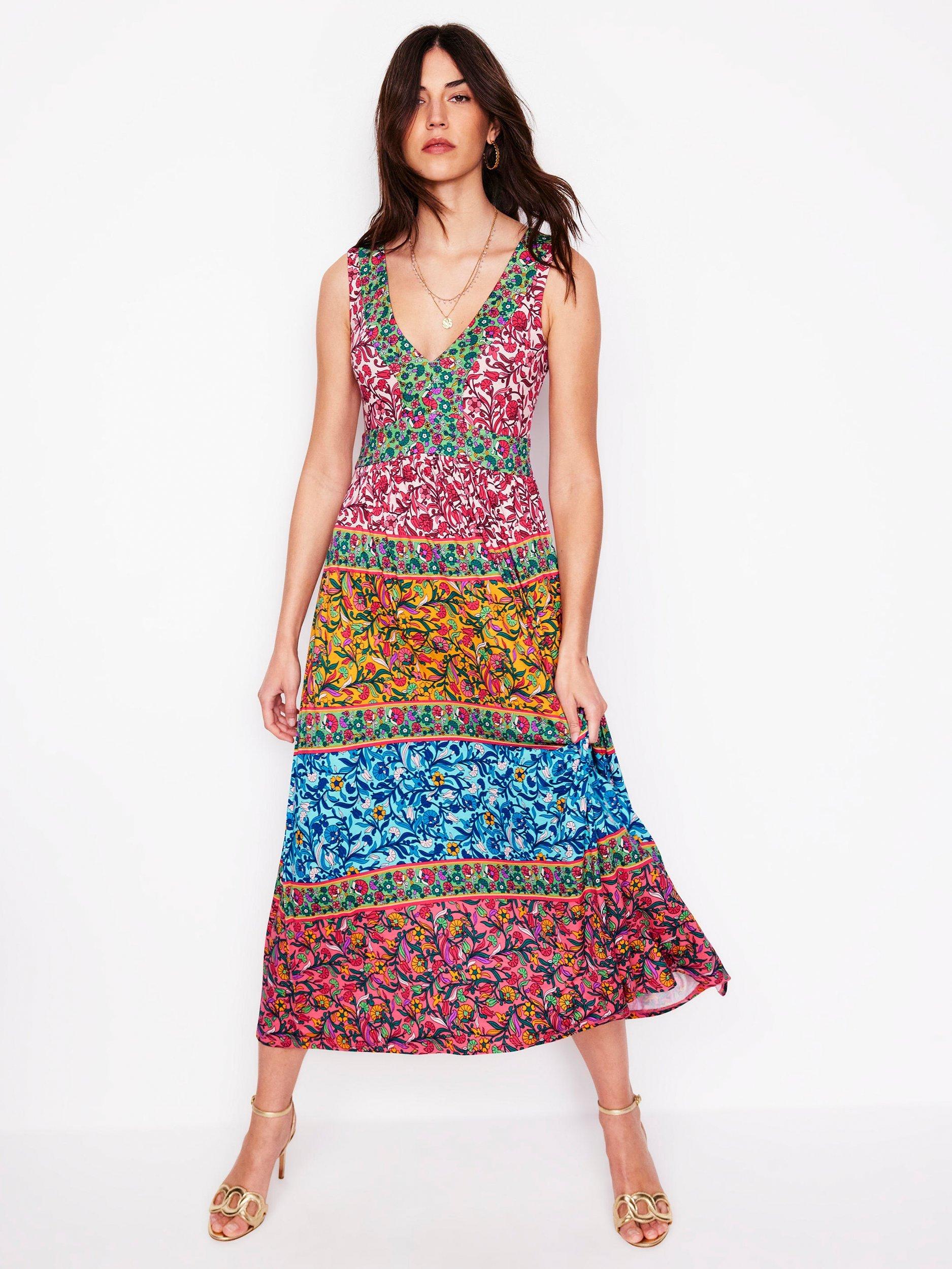 Product image 4 of 5, which shows Boden Olympia Stripe Jersey Maxi Dress, Multi, 8