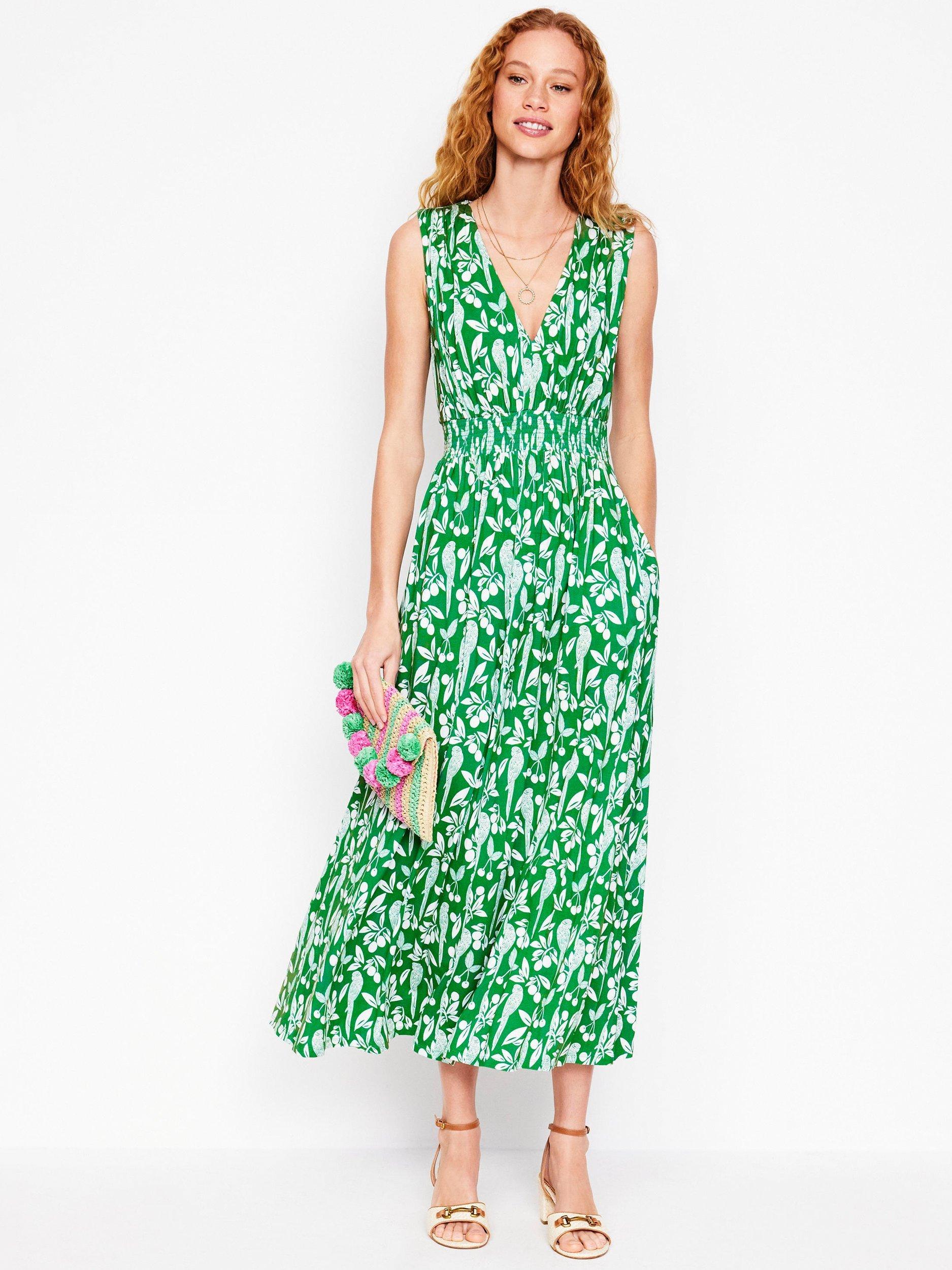 Product image 4 of 5, which shows Boden Paloma Jersey Maxi Dress, Emerald, 8
