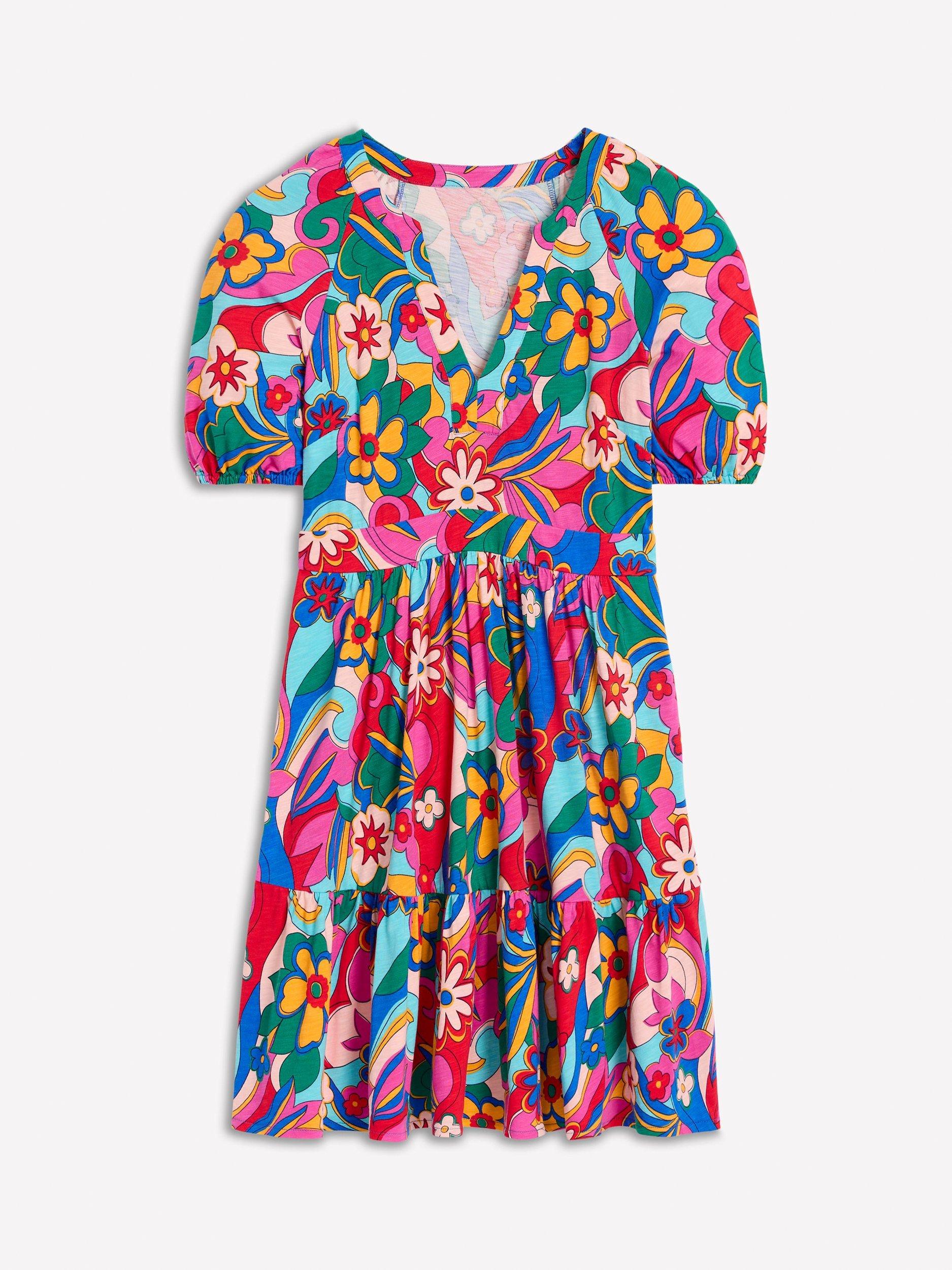 Product image 5 of 5, which shows Boden Piper Abstract Jersey Dress, Multi, 8