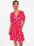 Boden Piper Floral Jersey Dress, Red/Multi