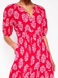 Boden Piper Floral Jersey Dress, Red/Multi