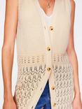 Boden Sleeveless Textured Cotton Cardigan