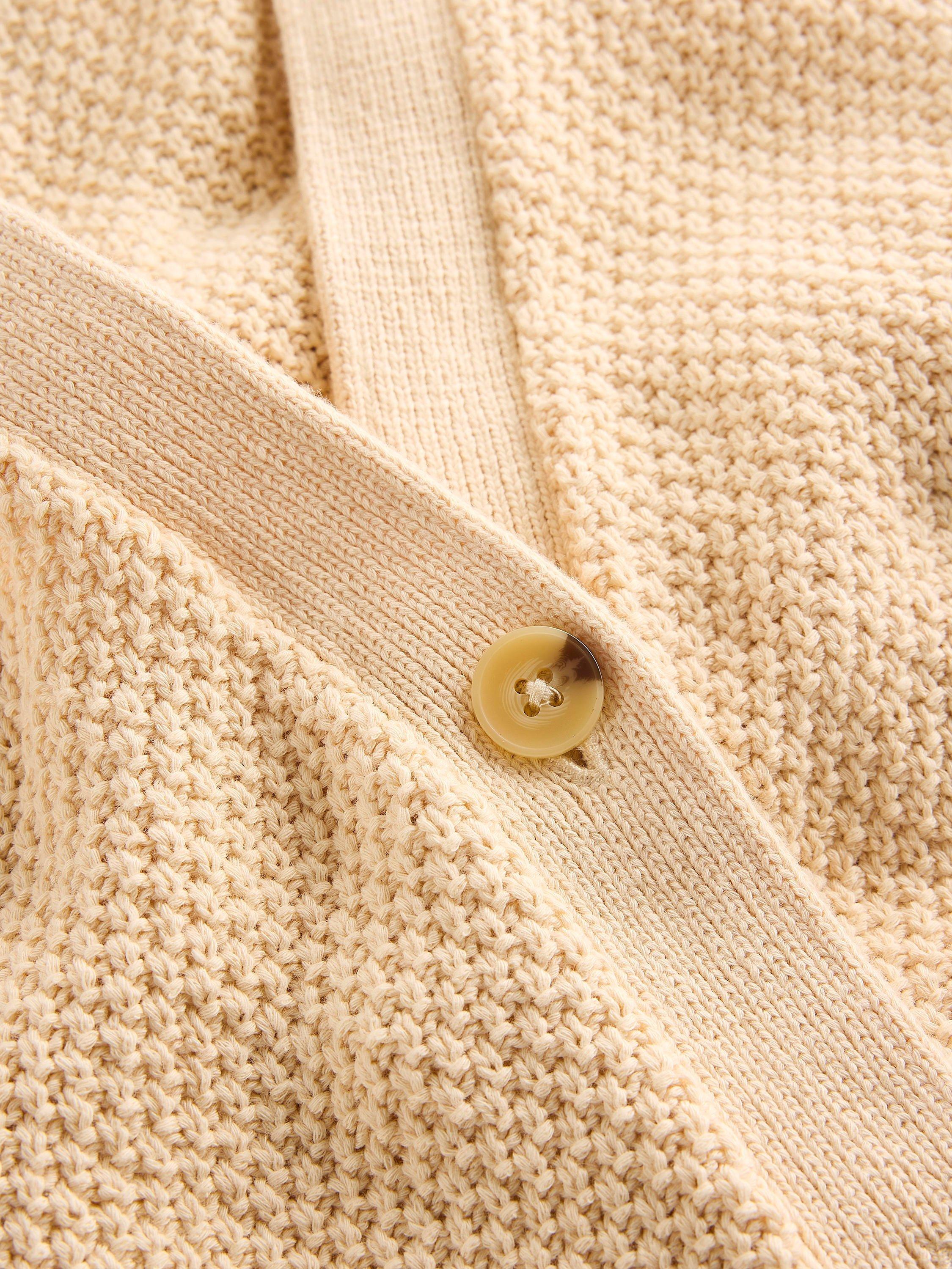 Product image 6 of 6, which shows Boden Sleeveless Textured Cotton Cardigan, Warm Ivory, XS