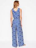 Boden Clarissa Floral Damask Jumpsuit, Blue/White