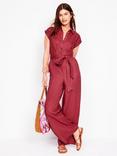 Boden Colette Cinched Wide-Leg Linen Culotte Jumpsuit