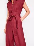 Boden Colette Cinched Wide-Leg Linen Culotte Jumpsuit