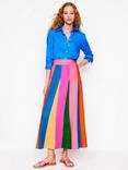 Boden Stripe Flippy Pure Linen Skirt, Multi