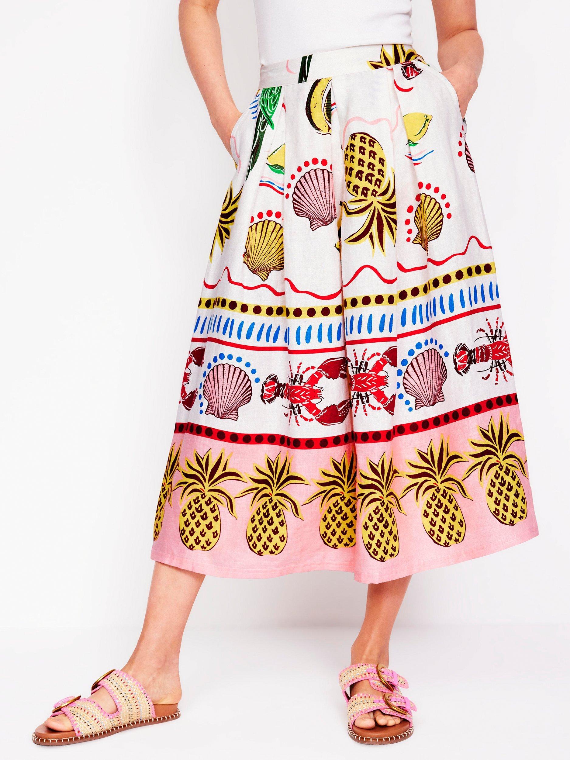 Product image 4 of 5, which shows Boden Verity Linen Blend Midi Dress, Multi, 8